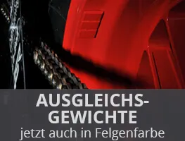 Ausgleichsgewichte auf Wunsch jetzt auch in Felgenfarbe'