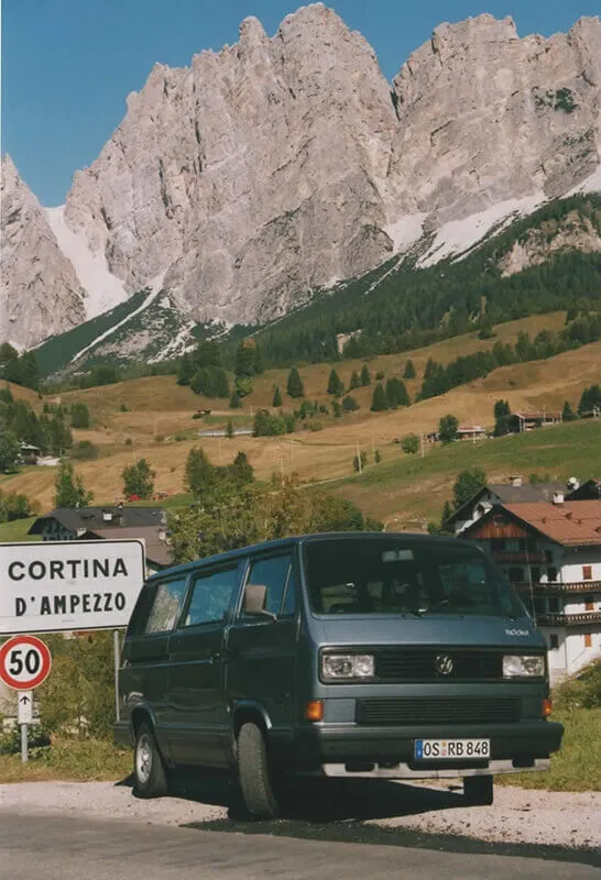 Unser Bulli in Cortina d'Ampezzo (Italien)